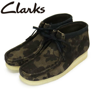Clarks (クラークス) 26174023 Wallabee Boot ワラビーブーツ レディースシューズ Blk/Khaki Floral CL094 UK5-約24.0cm