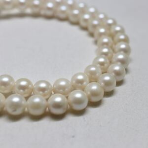 1円〜!!▲淡水パールネックレス▲D 約21.4g 約39.0cm 約6.0-6.5mm珠 pearl necklace jewelry パール DA0/DA0 79