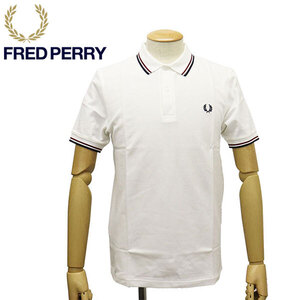 FRED PERRY (フレッドペリー) M3600 TWIN TIPPED FRED PERRY SHIRT ティップライン ポロシャツ FP536 T60SNOW WHITE / RED L