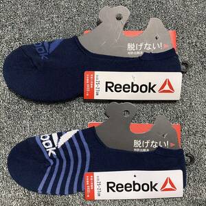 新品 2足 Reebok リーボック ソックス 25-27cm 脱げない ショートソックス ネービー グンゼ gunze 送料無料 送料込