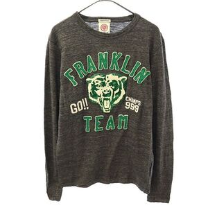 フランクリンマーシャル イタリア製 プリント 長袖 Tシャツ XS グレー FRANKLIN&MARSHALL ロンT メンズ