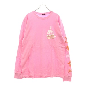 STUSSY ステューシー L/S TEE ロゴプリント ロングスリーブ Tシャツ ピンク