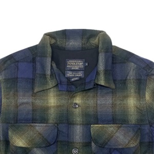 PENDLETON ペンドルトン BOARD SHIRT オンブレ チェック シャドー ウール ボードシャツ 開襟シャツ オープンカラーシャツ S