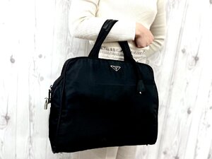 極美品 PRADA プラダ テスート トートバッグ ハンドバッグ バッグ ナイロン×レザー 黒 A4収納可 78881