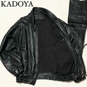 LLサイズ!!!【美品】カドヤ KADOYA 【希少な逸品】 2way ライダースジャケット レザージャケット 羊革 ブラック 黒 サイズXL メンズ 秋冬