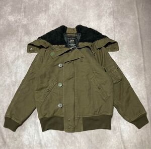 アルファインダストリーズ (M) フライトジャケット　ミリタリー　N-2B ALPHA INDUSTRIES キルティング　ボンバージャケット　カーキ　綿