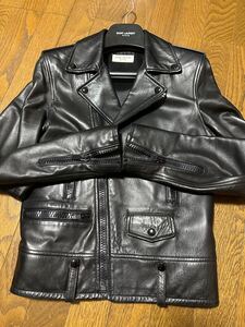 【美品】 SAINT LAURENT PARIS サンローランパリ エディスリマン期 L01 レザージャケット ライダース 42 celine leather jacket