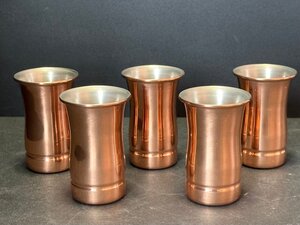 お得！ HOME WARE COPPER100 銅製 タンブラー 5客 調理器具 キッチン 厨房 昭和レトロ 喫茶店 アンティーク インテリア ☆ちょこオク☆80