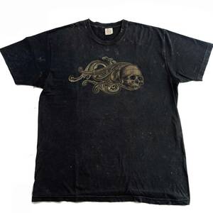 GRN スカル 半袖Tシャツ ブラック サイズ XL Made in USA ロックT アメリカ製