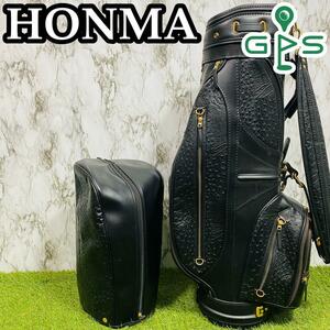 【激レア】HONMA CLASSIC ホンマクラシック ヴィンテージ カート式 キャディバッグ ゴルフバッグ オールレザー