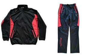 ☆極美品☆ MIZUNO (ミズノ) ミズノプロテックシールドジャケット 上下セット セットアップ (12JE8W02/12JF8W02) サイズ XO 黒 赤