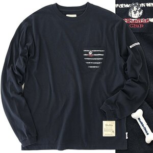 新品 シェルティークラブ 24年製 ボーダー ポケット 長袖 Tシャツ LL 紺 【SH1441109_79】 Sheltie Club クルーネック ロンT カットソー