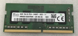 SK HYNIX 1Rx16 PC4-2400T 4GB DDR4 ノートパソコン用メモリ PC4-19200 4GB 260ピン 4GB DDR4 LAPTOP RAM