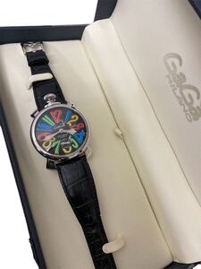 美品 箱付き GaGaMILANO ガガミラノ マニュアーレ48 裏スケルトン 手巻き 稼働品 MANUALE48