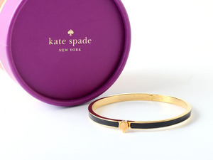 E23957 新品同様 極美品 Kate spade new york ケイトスペード バングル ブレスレット 箱付き ゴールド×ブラック アクセサリー 