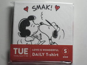 スヌーピーミュージアム SNOOPY MUSEUM TOKYO　LOVE IS WONDERFUL Tシャツ TUE Sサイズ　PEANUTS スヌーピー ルーシー 送料無料