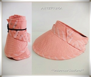 未使用 * アンテプリマ 日本製 紫外線防止加工 麻混 くるくる収納できる サンバイザー 帽子 * 