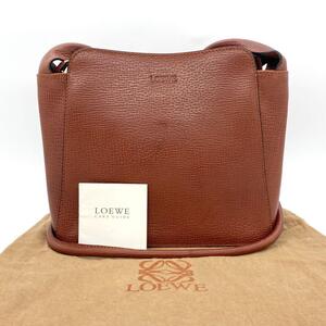 LOEWE ロエベ ショルダーバッグ レザー 朱色 布袋付き g00658