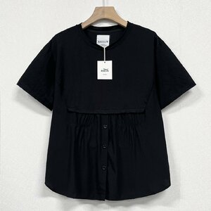 個性ヨーロッパ製※定価2万◆ブルガリア発※RISELIN 半袖Tシャツ 上質麻混 通気 ソフト 無地 カットソー トップス 可愛い レディース L/48