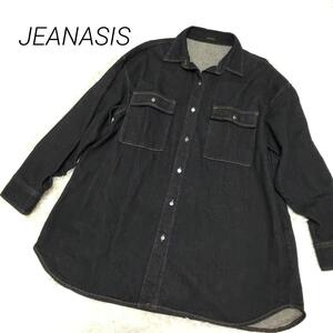 JEANASIS　ジーナシス　オーバーデニム　ロング　長袖シャツ　濃　レディース