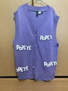 H&M POPEYE ニットベスト 紫 XS