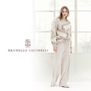 O43★極美品★21-22AW★極上モニーレつき モヘヤ ニット セーター ブルネロクチネリ BRUNELLO CUCINELLI ベージュ ウール