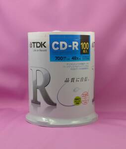 【未開封品】ＣＤ-Ｒ　100枚入(ＴＤＫ製　700ＭＢ　48X対応データ用）