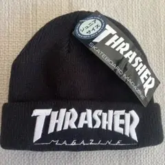 THRASHER ビーニー 黒 シュニールサイズ