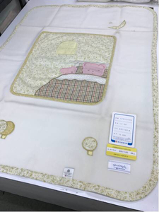 【新品 訳あり】ベビー純毛毛布 85×115 レトロ アップリケ 西川産業 毛100% ブランケット 赤ちゃん 寝具 レア