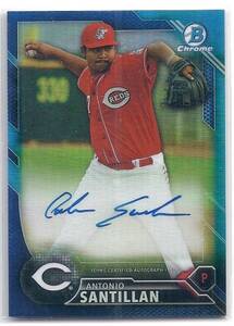 2016 Bowman Chrome Antonio Santillan Auto Blue Refractor /150