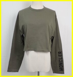 ★Moncler/モンクレール GIROCOLLO M/LUNGA 長袖Tシャツ レディースM/カーキオリーブ/コットン100%/ロンT&1784500052