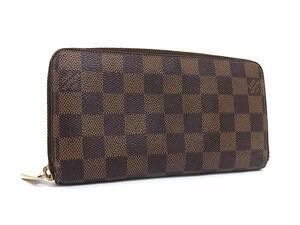 1円 LOUIS VUITTON ルイヴィトン N60015 ダミエ ジッピーウォレット ラウンドファスナー 長財布 ウォレット 札入れ ブラウン系 FE5994