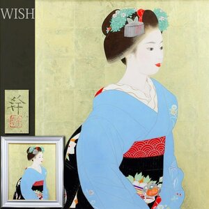 【真作】【WISH】五十嵐幹 日本画 20号 大作 金箔・金泥仕様 ◆舞妓・和美人逸品 　　〇日本美術院院友 師:山川秀峰・富取風堂 #24093280