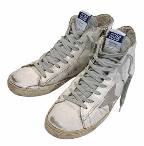 GOLDEN GOOSE FRANCY ゴールデングース ハイカット サイドジップ レザー スニーカー 白 37 23.5㎝ ビンテージ ロンハーマン スター