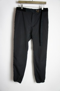 美品21SS sacai サカイ Suiting Pants スーチング ベルテッド パンツ ベロア 切り替え ベルト付き サイドライン 21-02557M 黒1119N▲