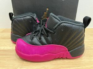 新品 未使用 nike Jordan 12 Retro Black Deadly Pink (TD) 819666-026 BLACK/DEADLY PINK-METALLIC SILVER 2017