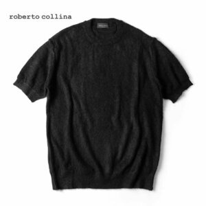 roberto collina(ロベルトコリーナ) / モヘアナイロンウールブラッシュド加工半袖クルーネックニット(RP26021) [rbc2450321-48]