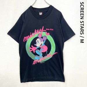 SCREEN STARS　90s　ヴィンテージ　半袖Tシャツ　USA製　ミッキーマウス　ブラック　Mサイズ　スクリーンスターズ