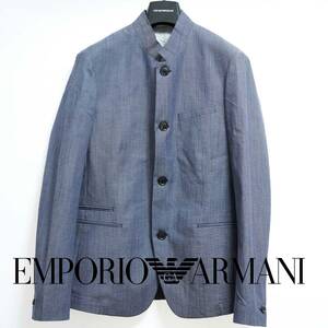 デニム風マオカラー2wayジャケット ブルゾン 48サイズEMPORIO ARMANI ジョルジオアルマーニ GIORGIOARMANI 