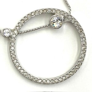 仙12【美品】SWAROVSKI サークル ネックレス ラインストーン シルバーカラー スワロフスキー ペンダント ＮＣ レディース