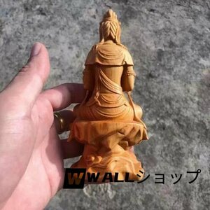 木彫★仏像 自在観音菩薩座像 合掌 仏教 工芸品