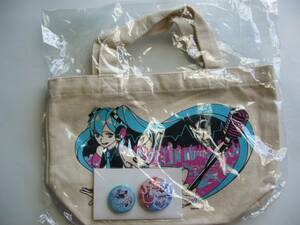 Happyくじ 初音ミク2013 SUMMER ver. トートバッグセットTypeD（缶バッチ2個付き） 未開封品