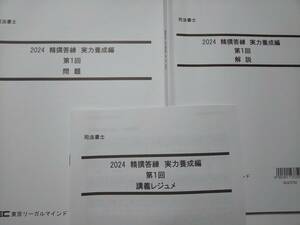 司法書士　2024年　LEC　ＤＶＤ通信　実力養成編　精撰答練　全12回　根本講師　DVD　精選答練