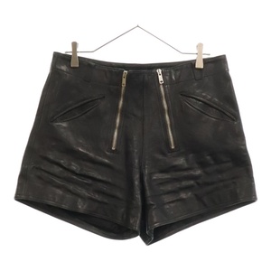 PRADA プラダ Leather Shorts UPP248 S231 レザー ハーフパンツ ショーツ ダブルジップデザイン ブラック