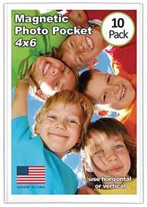 (4 x 6) - Magtech Magnetic Photo Pocket Frame White Holds 10