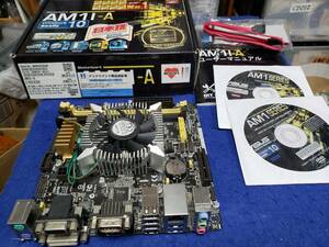 マザーボード ASUS AM1I-A CPU:AMD Athlon 5300 バックパネル無 ディスク2枚付取扱説明書 ケーブル等付属（写真）動作未確認につきジャンク