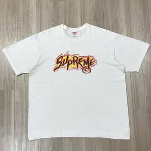 XL SUPREME MADE IN USA 大きい サイズ シュプリーム フロント グラフィック ロゴ プリント マルチ カラー ビッグ ホワイト 白 Tシャツ