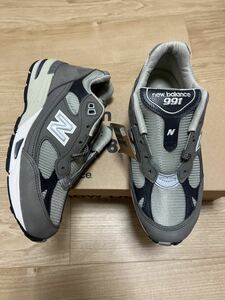 ラスト一点　新品　メイドインUK 英国製　991 レザー　スニーカー　定番　New Balance W991GNS グレー　スニーカー　23cm UK4 US6