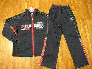 *新品*150*FILA*ジャージ上下Set*ネイビー×レッド*フィラ*紺*