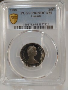 pcgs 1988年 カナダ　25¢　PR69DCAM 